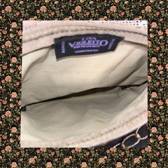 Lisa Violetto  SF Vintage Inspired Elegant Beaded Shoulder Evening Bag - Picture 6 of 8